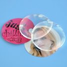 Clear magnifying cabochon, glass, 30mm round, 10pcs
