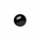 Cabochon, tonad svart onyx, 15mm rund, 1st