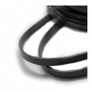 Flat natural leather cord, 1cm x 2.5mm, black, 1m or BIG PACK