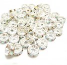 rhinestone,spacer,bead,silver,plated,6mm