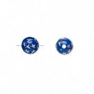 Acrylic beads, blue, 8mm round with stars. Sold per pkg of 40 beads.