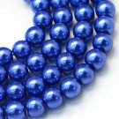 Glass pearls,6mm,round,dark,blue