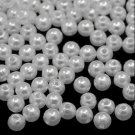 Acrylic beads, white, 6mm round, 10 gram