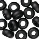 Wood beads, rondelle, 18x10mm, black, 5pcs