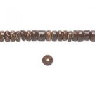 Wood beads, coconut palm, rondelle, 5x3mm, brown, 15 strand