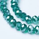 facetted,glass,beads,green