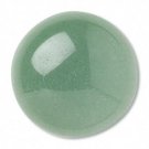 Cabochon, natural green aventurine, 20mm round, 1pc