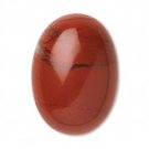 Cabochon, röd jaspis, 18x13mm oval, 1st