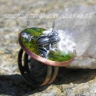 3D finger ring with frog and Ice Resin