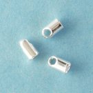 Glue-in cord end, 8x5mm, silver-plated, 10pcs