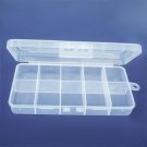 Organizer box, plastic, clear, 10-cells, 18x10x3cm. Sold per pkg of 1.