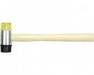 Two way rubber hammer with steel handle