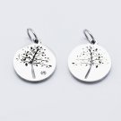 Charm, 316L stainless steel, 14x12mm tree of life, 1pc