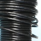 Genuine leather cord, 2mm round, black, priced per 1m