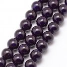 Fossil, 10mm round beads, dark blue/purple, 10pcs