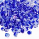 Czech Fire Polished faceted beads, 4mm round, Crystal - Cobolt, 100pcs