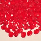 Czech Fire Polished faceted beads, 4mm round, Siam ruby, 100pcs