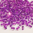 Czech Fire Polished faceted beads, 4mm round, Violet-Lined Crystal, 100pcs