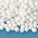 Czech Fire Polished faceted beads, 4mm round, Opaque White, 100pcs