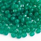 Czech Fire Polished faceted beads, 4mm round, Alabaster Malachite Green, 100pcs