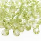 Czech Fire Polished faceted beads, 6mm round, Crystal - Olivine, 50pcs