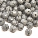Czech Fire Polished faceted beads, 6mm round, Coral Grey, 50pcs