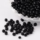 seed beads,black,opaque,3mm