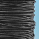 Genuine leather cord, 1.5mm, matte black, priced per 1m
