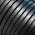 Flat genuine leather cord, 10x1.5mm, black, 20cm