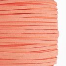 Imitation suede cord, 3x1.4mm, salmon pink, 3m
