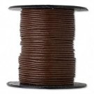 Leather cord, brown, 0.5mm, sold per meter.