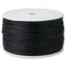 Cord, waxed cotton, black, 1.0mm, priced per 5m