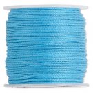 Cord, waxed cotton, blue, 1mm, sold per 5m