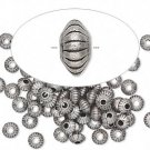 metal,beads,silver,plated,antique