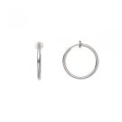 Earring, 316L stainless steel, 25x1.5mm round hoop with pierced-look spring closure. Sold per pair.