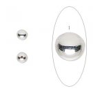 Bead end, silver-plated,5mm half-drilled round,memory wire