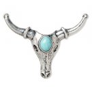 link,connector,silver,turquoise,antique,bull,steer