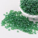 Green seed beads, 2mm