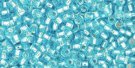 TOHO seed beads, storlek 11/0 (2.2mm), Silver-Lined Aquamarine, 10g