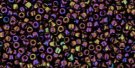 TOHO seed beads, storlek 15/0 (1.5mm), Metallic Iris Purple, 5g