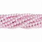 Glass pearls, 6mm, light pink, 60pcs