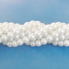 Glass pearls, 8mm, white, 50pcs