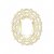 Focal, cabochon setting, gold-plated brass, 30x25mm oval, fits 18x13mm cabochon, 1pc
