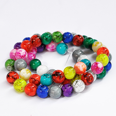 8mm round blass beads, mixed colors