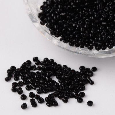 Seed beads, 2mm, black