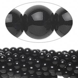 Svart obsidian, naturlig, 8mm runda pärlor, ca 22-23st></a></div><div class=