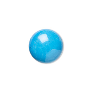 Cabochon, dyed howlite, torquoise imitation, 14mm round. Sold individually.