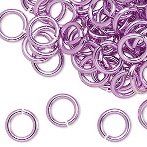 Aluminum jumprings, 10mm, light purple