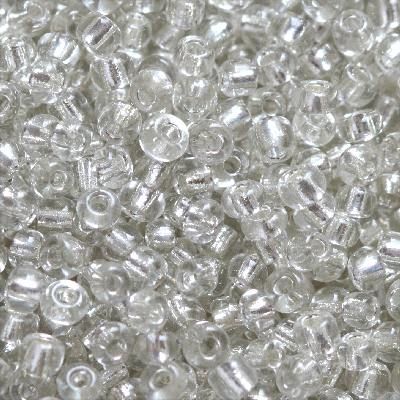 Seed beads, 2mm, transparent silver, 50g