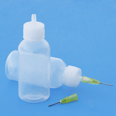 Plastic dispenser bottle for resins and glues
